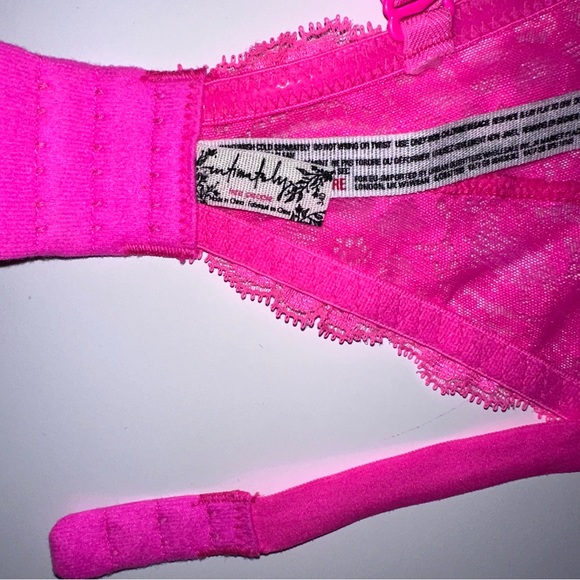 Intimately Free People Neon Pink Lace Underwire Bra Size 34D Like New! - Picture 2 of 9